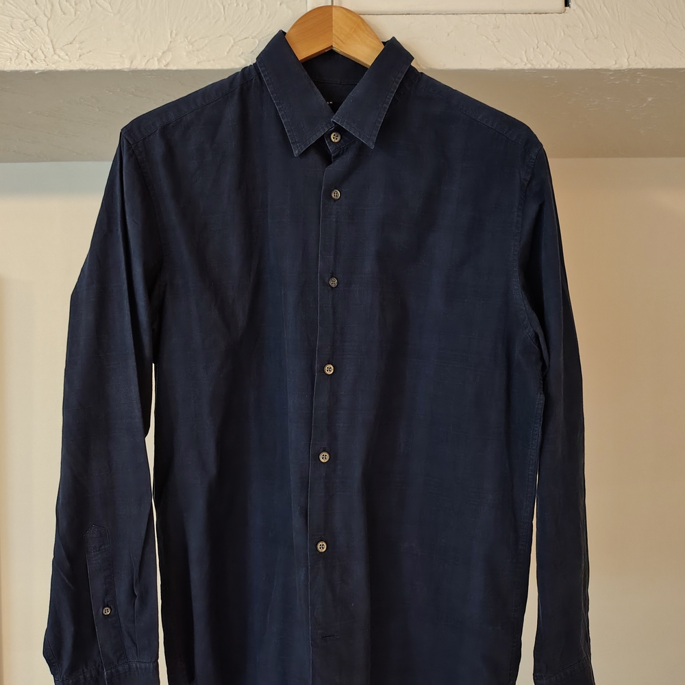 Banana Republic Blue Textured Cotton Shirt L